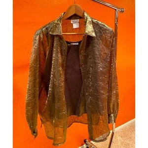 Anne Charles Gold Metallic Shirt and Tank